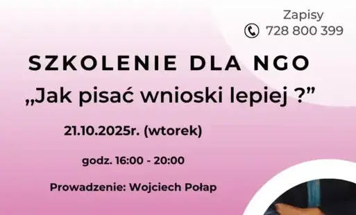 Zdjęcie do Zapraszamy na szkolenie w Starostwie pt. ,,Jak pisać wnioski lepiej ?&rdquo; 