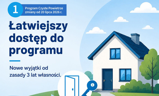 Zdjęcie do Zmiany w programie Czyste Powietrze. Od 20 lipca łatwiej skorzystać z dotacji