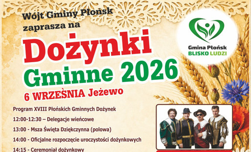 Zdjęcie do Zapraszamy na XVIII Płońskie Gminne Dożynki 2026 